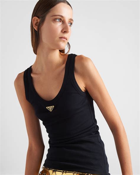 prada women tank top|Prada nylon off shoulder top.